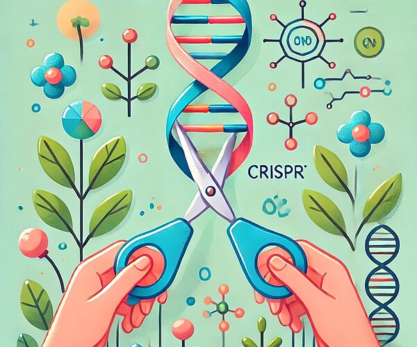 Les ciseaux moléculaires CRISPR/Cas sont un système simple à fort potentiel qui offre de multiples voies pour intervenir dans des processus pathologiques. Photo: Luca Bechter et Zacharias Kontarakis, générée à l’aide de l’IA